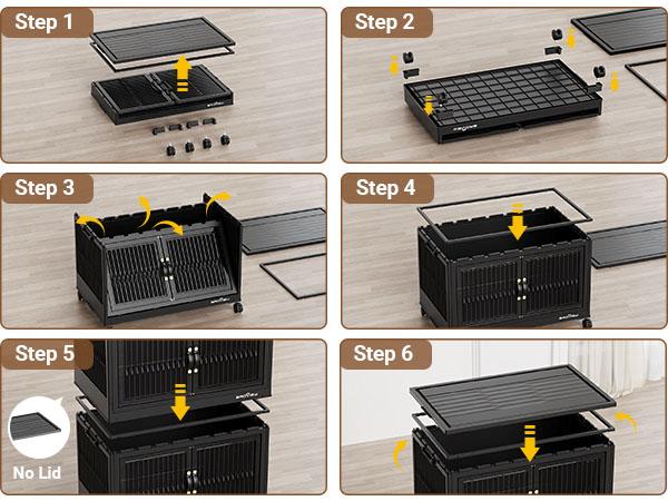 Broview V8 180Qt/240Qt/300Qt Stackable Storage Bins with Lid, Each 60Qt Stackable Storage Bin with Lid, Closet Organizer and Storage Drawer, Collapsible Storage Box with Wheels, Plastic Clothes Storage Cabinet Containers for Home Organization