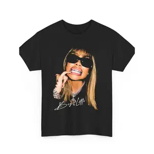 Daglo Da Lato Unisex Heavy T-Shirt - Black Portrait Print Round Neck, All-Season Casual Wear, Machine Washable Regular Fit Tee for Men & Women, Everyday Comfort, Slogan Fashion, Medium Stretch Fabric