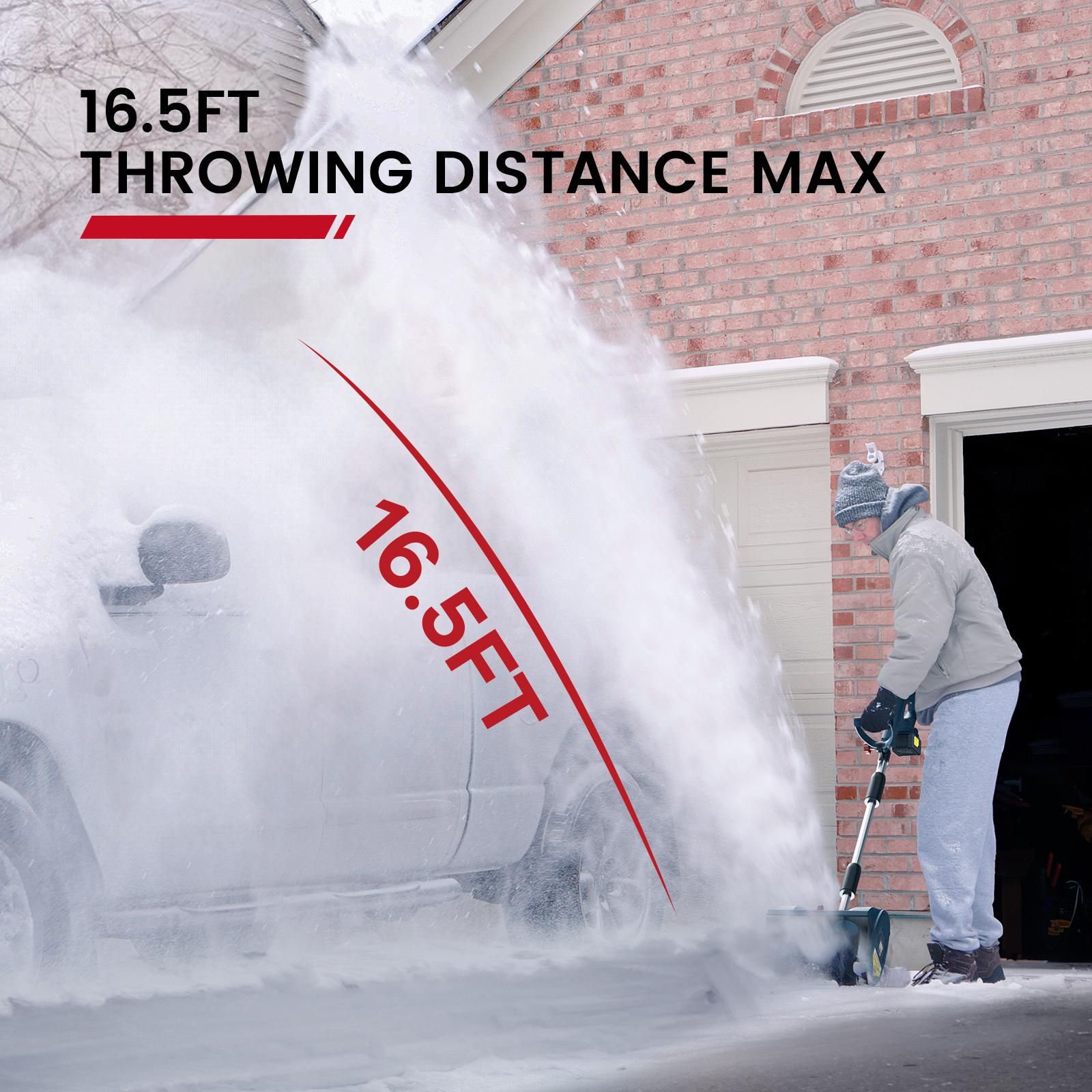 【Clearance ends in 24 hours!】Syvio/Enhulk Cordless Snow Shovel, 20V | 12-Inch | Cordless Snow Blower, Battery Powered Snow Blower with Directional Plate & Adjustable Front Handle (2*20V Battery & Dual Quick Charger Included)