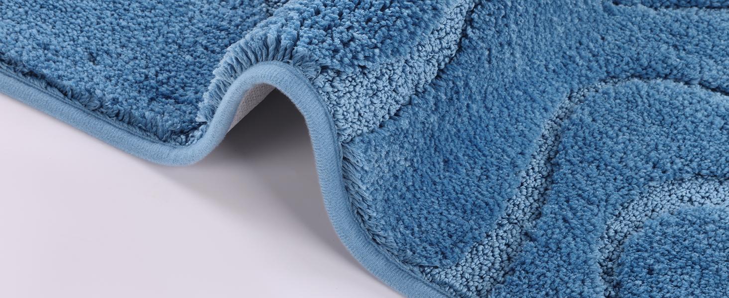 [SpringGlowUp] HEBE Washable Bathroom Rugs Sets 5 Piece, Soft Absorbent Microfiber Bath Mat for Bathroom, Non Slip Washable Bath Rug Set with Toilet Cover, Bath Runner and U-Shaped Contour Toilet Rug