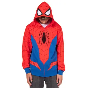 Marvel Spider-Man Hoodie Men's Cosplay Costume Zip Up Hooded Sweatshirt