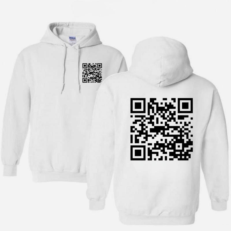 Funny QR Code FU Unisex cotton Hoodie Hoodied Hoodies & Sweaters Daily