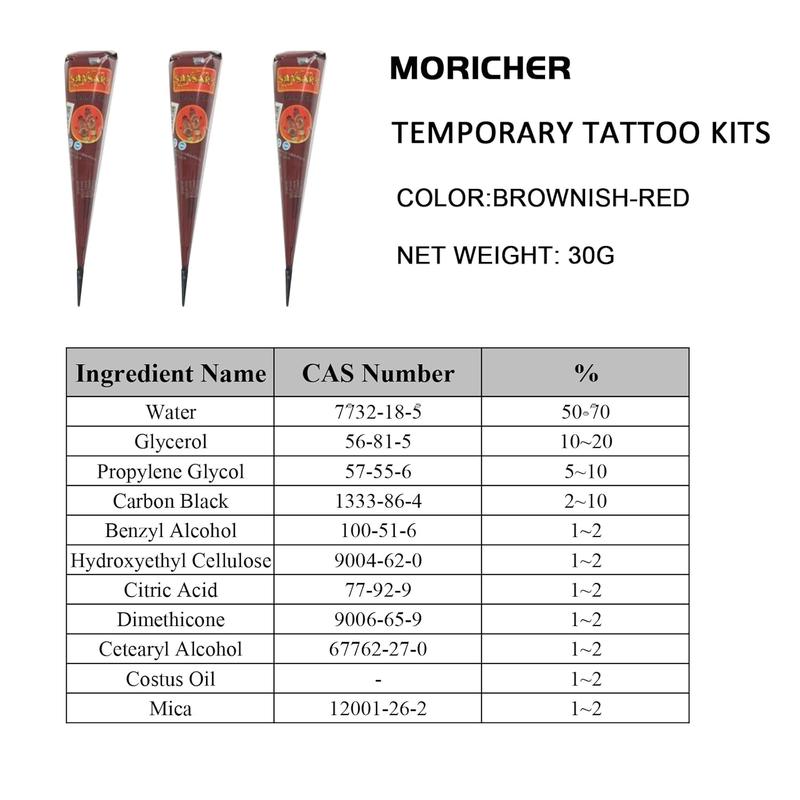Temporary Tattoo Kits 3 Henna tattoo cones 101 Stencils Semi Permanent Tattoo Markers Jagua Gel for Women Men Kids DIY Art Painting Party Gifts