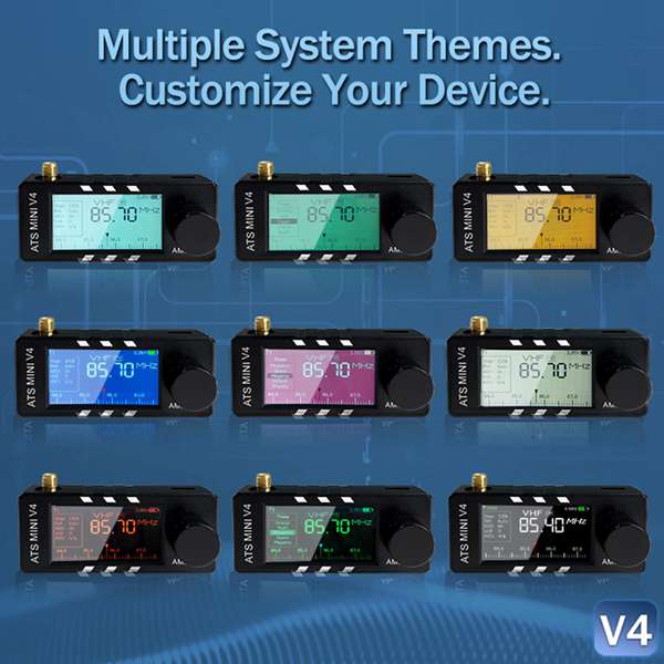 New Upgrade ABS V4 ATS Mini Si4732 All Band DSP Radio FM AM SSB LSB USB Receiver with Hi-Z Headphone Amplifier Circuit & 360-degree Rotation Antenna