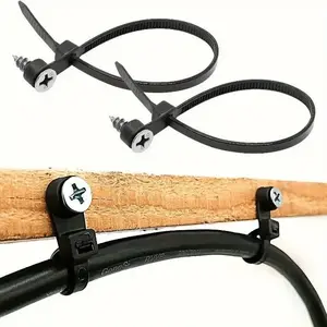 Zip Ties with Screw Hole, Electrical Wire Cable Ties Straps, Mount Head Plastic Ties, Multipurpose Zip Tie for Indoor & Outdoor