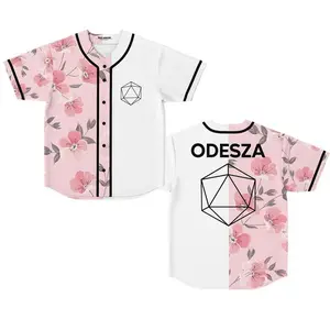 Odesza Pink Floral Baseball Jersey EDM Music Shirt, EDM Festival Family Gift, Unisex Breathable Men's Jersey, 420 Lover Graphic Shirt, Gift For Baseball Fan EDM Electronics Music