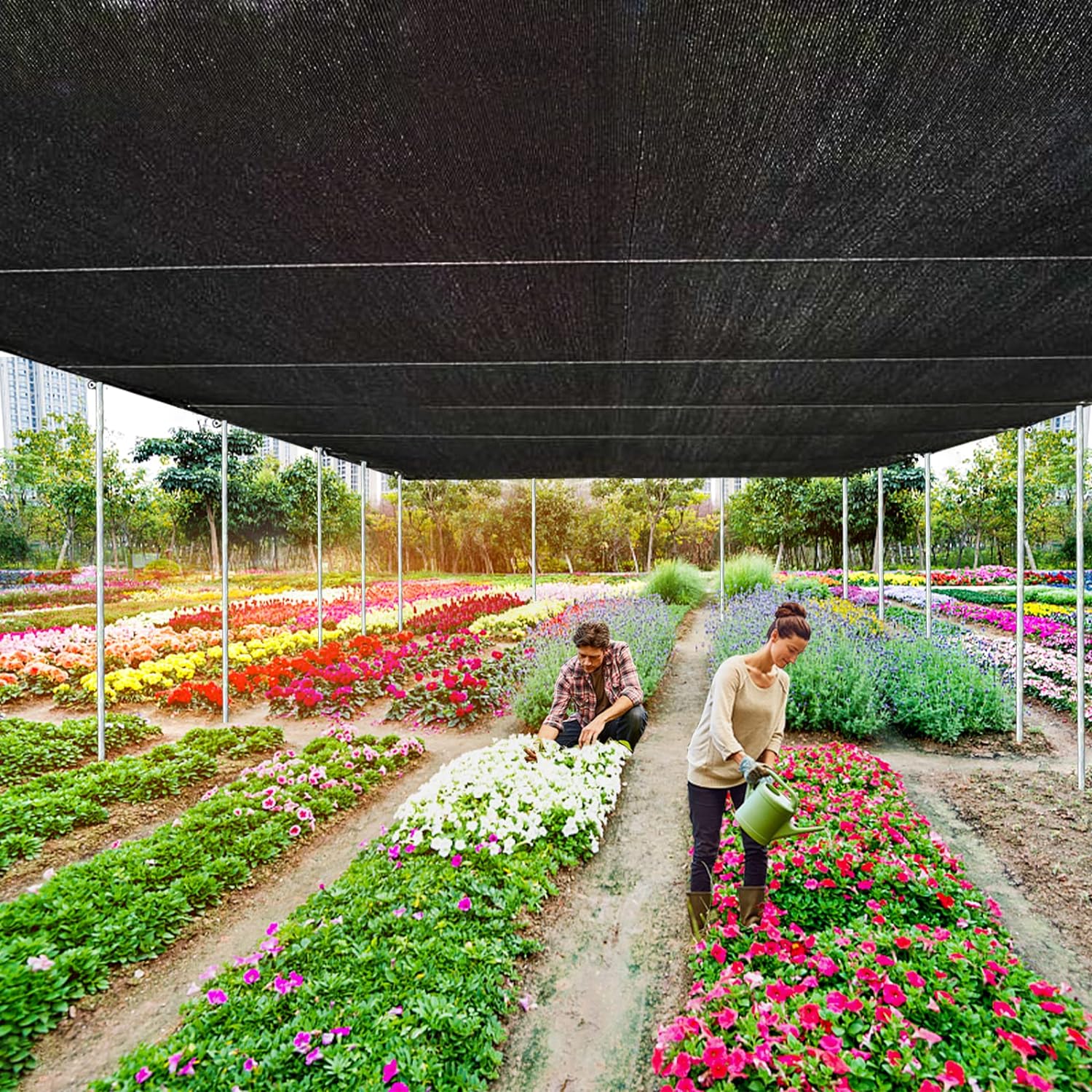 90% Blackout Cloth (Black) - 10 x 13ft UV-Resistant Shade Net with Reinforced Rivets, Suitable for Outdoor Adventures / Camping / Garden / Patio / Greenhouse.Mesh Shade Cloth