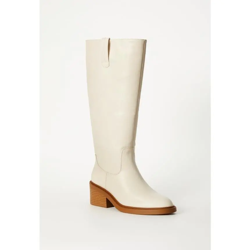 Women's Knee-High Cowboy Boots in Faux Leather, Pull-On Platform Block Heel Statement Shoes for Cowgirl Outfits & Rodeo Style, Rodeo Outfit Inspo, Comfortable Heels, Western Ootd, American Traditional, Cowboy Aesthetic, Urban Cowboy