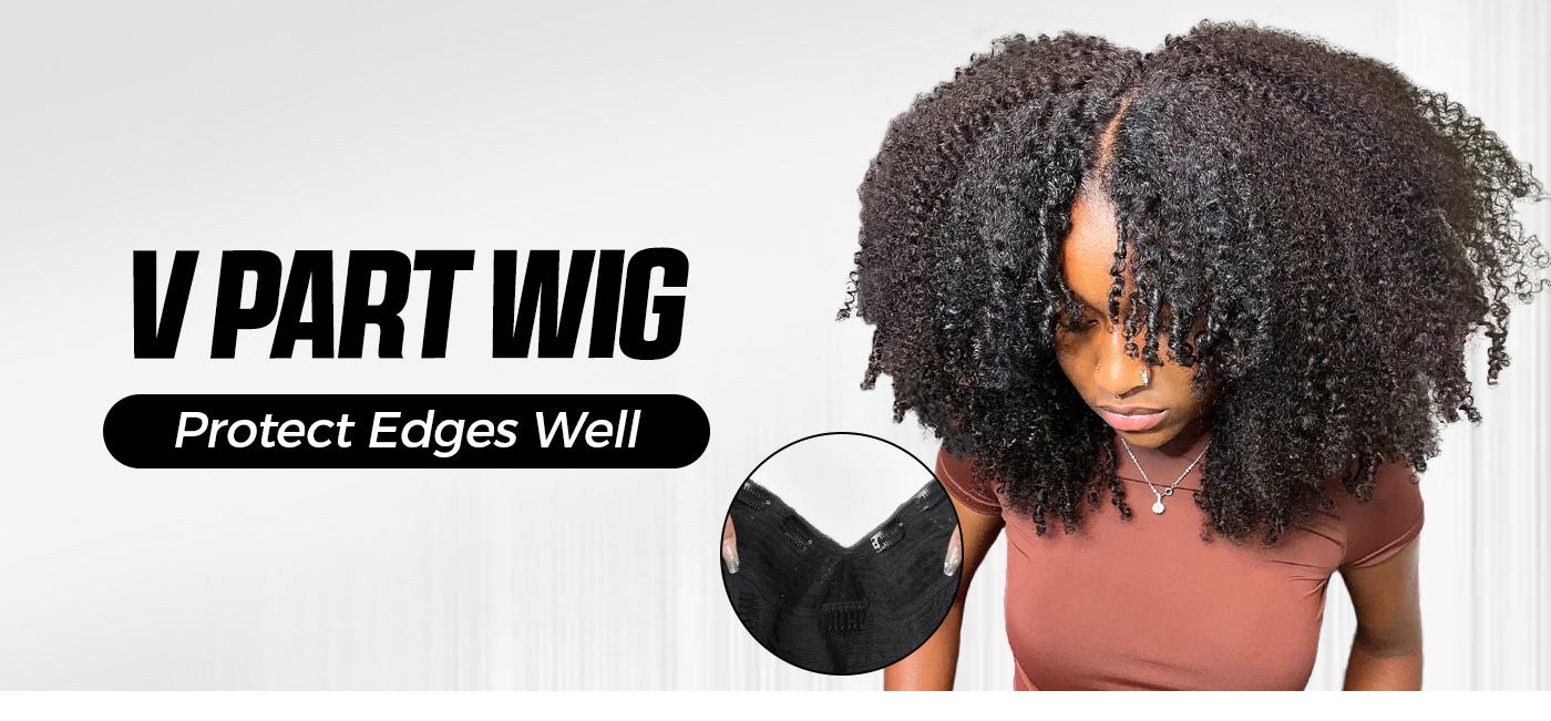 OQ HAIR V Part Wig Human Hair Afro Kinky Curly Wig No Leave Out Thin Part Beginner Friendly OQ HAIR V Part Wig Human Hair Afro Kinky Curly Wig No Leave Out Thin Part Beginner Friendly