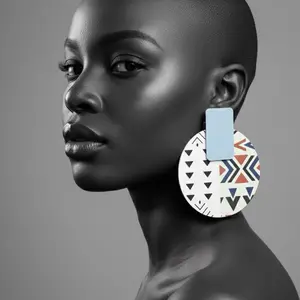 12/ WAKANDA: Afrocentric acrylic lightweight stud statement earrings made with hypoallergenic materials, designed to express culture, pride, and heritage in a bold, modern way.