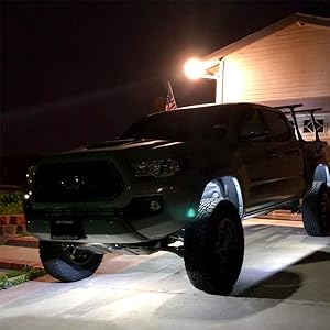 Nilight - TR-08 8PCS 24LED Rock Light for Cargo Truck Pickup Bed Off Road Under Car Side Marker LED Rock Lighting Kit w/Switch White Lightbar