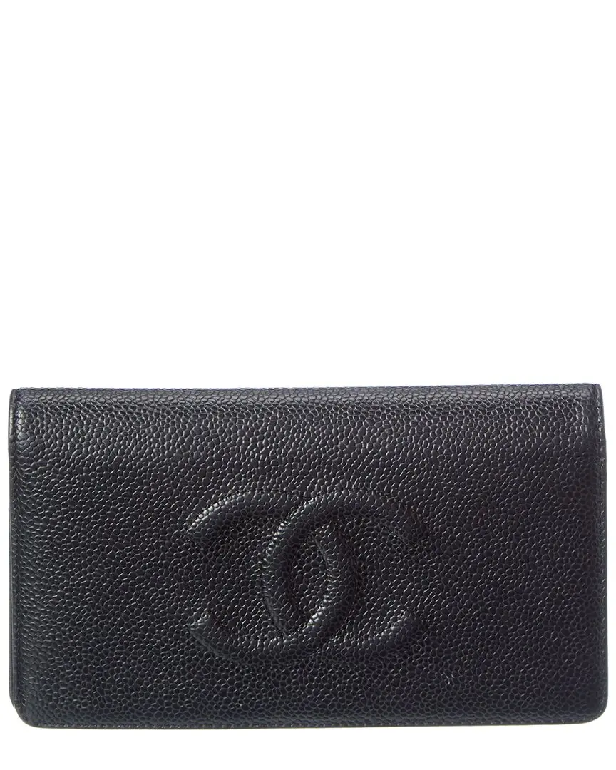 Chanel Black Caviar Leather Timeless CC Yen Wallet (Authentic Pre-Loved)