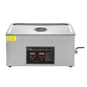 Ultrasonic Cleaner with Digital Timer & Heater, Professional Ultra Sonic Jewelry Cleaner, Stainless Steel Heated Cleaning Machine for Glasses Watch Rings Small Parts Circuit Board