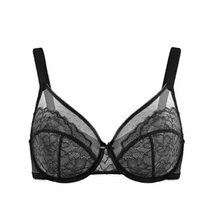 Enchante Floral Lace Plus Size Underwire Unlined Unpadded Full Coverage Bra