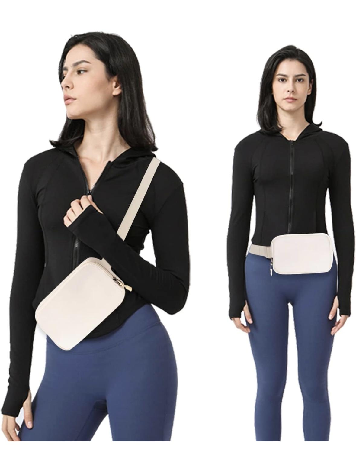 Belt Bag Trendy Stylish Fanny Pack for Women, Luxurious Belt Bag Bum Bag Crossbody Bag Multi-Functional for Workout Gym Running Daily Use, Simple Solid Chic Gift
