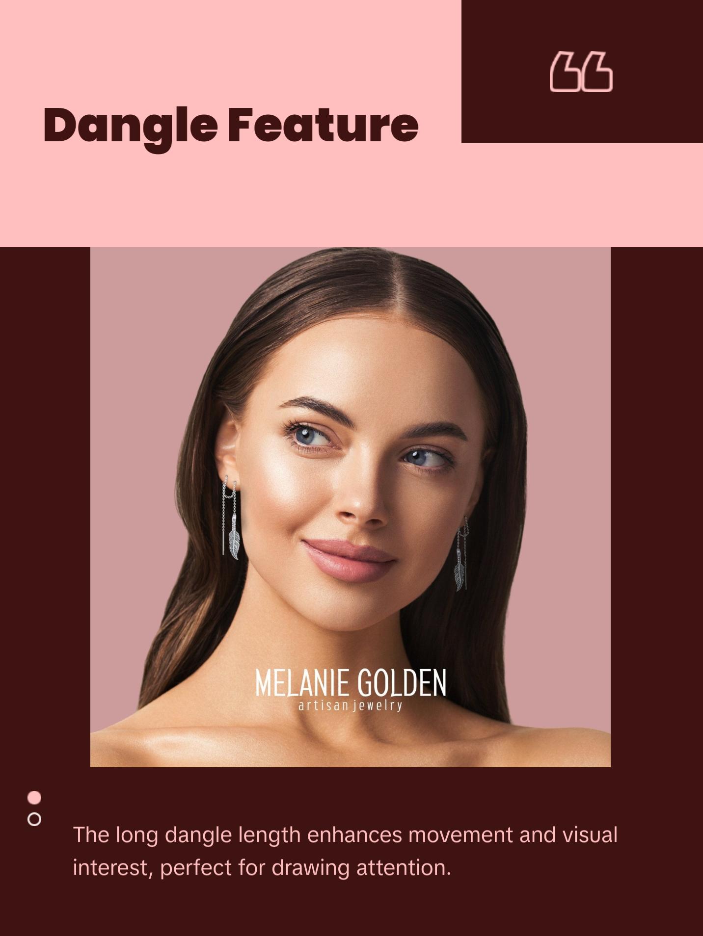 Feather Threader Chain Earrings