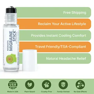 Migrastil Stick Aromatherapy Roll-On, Cool and Soothing Peppermint Essential Oil, Natural and Healthy Solution for Head and Neck Discomfort Body Care