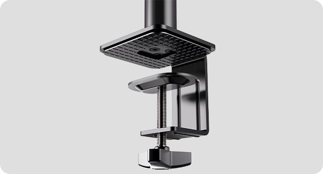 HUANUO Supports 13-32″ screens, up to 19.8 lbs per arm. Features built-in C-clamp, enhanced stability, and upgraded cable management. VESA 75x75mm/100x100mm compatible. Black finish.