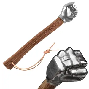 WOAOW 2.2LB Stainless Steel Fist Hammer with Solid Wood Handle, Multifunctional Tool for Outdoor Camping, Light Tasks and Emergency Use