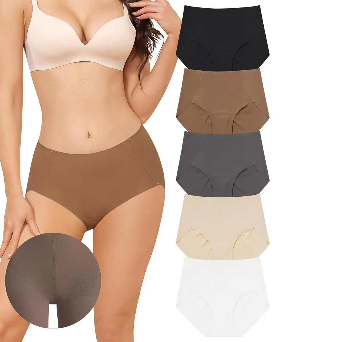 LEVAO 5 Pack Camel Toe Proof Seamless High Waisted Panties – No Show Yoga Workout Underwear for Women LEVAO 5 Pack Camel Toe Proof Seamless High Waisted Panties – No Show Yoga Workout Underwear for Women