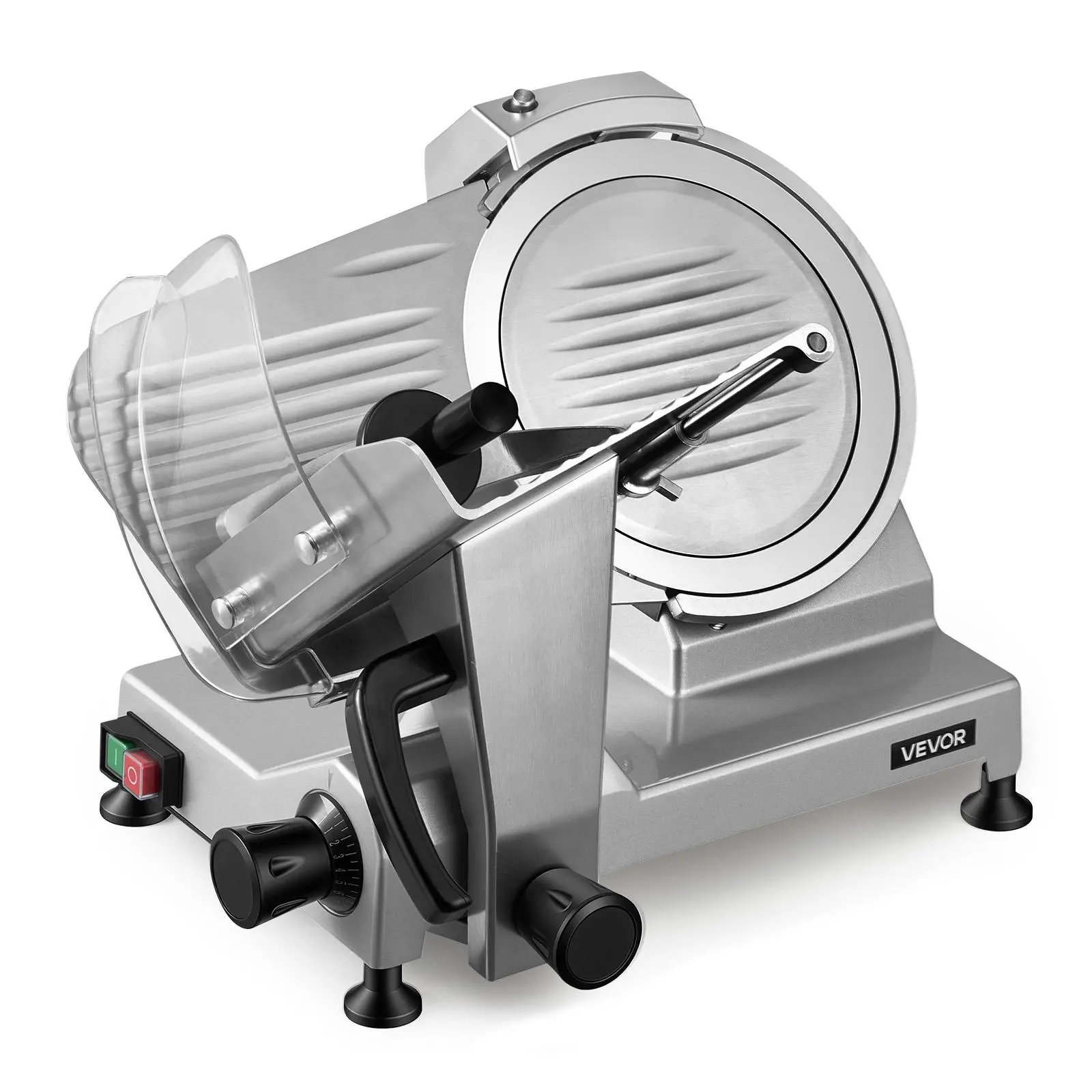 【Summerfinds】VEVOR 10" Commercial Meat Slicer, 240W Electric Deli Food Slicer with Carbon Steel Blade, Built-In Sharpener & 0-0.47" Adjustable Thickness for Frozen Meat, Ham, Baguett, Steak, UL Approved