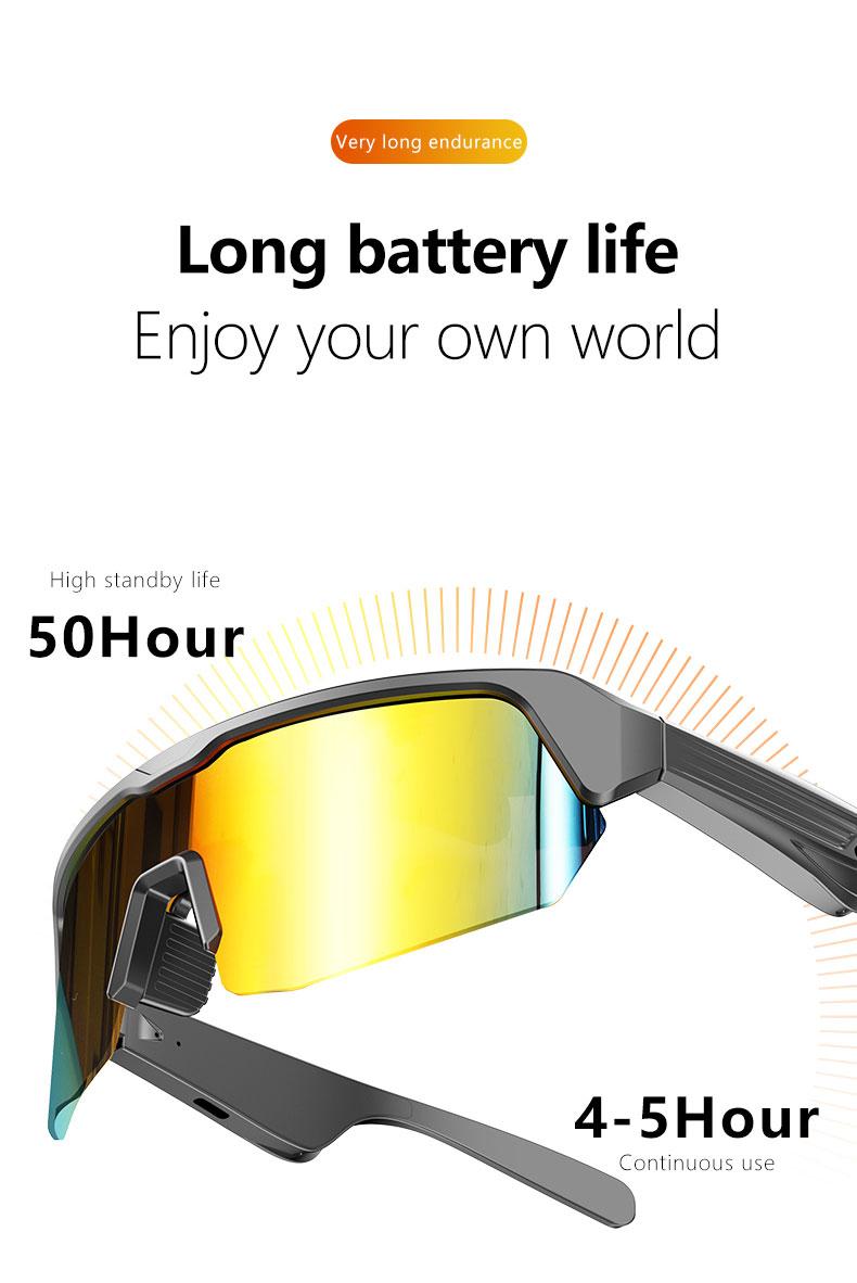 Smart Bluetooth Sunglasses with Built-in Speakers, Wireless Music & Hands-Free Calls, Type-C Charging Audio Glasses for Driving, Cycling, Running & Outdoor Sports