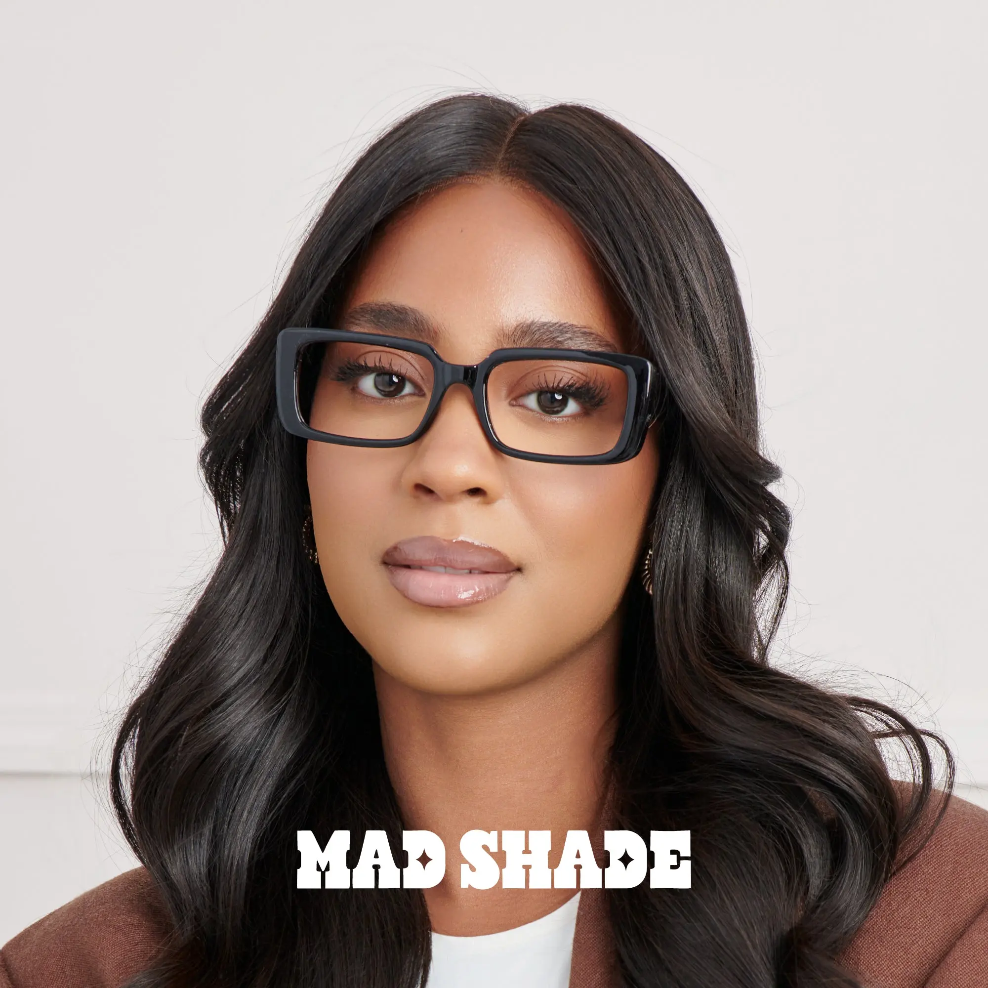 Mad Shade Thick Black Rectangle Fake Glasses - 90s Retro Clear Lens Eyewear Mad Shade Thick Black Rectangle Fake Glasses - 90s Retro Clear Lens Eyewear