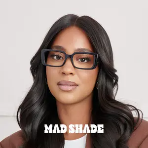 Mad Shade Thick Black Rectangle Fake Glasses - 90s Retro Clear Lens Eyewear
