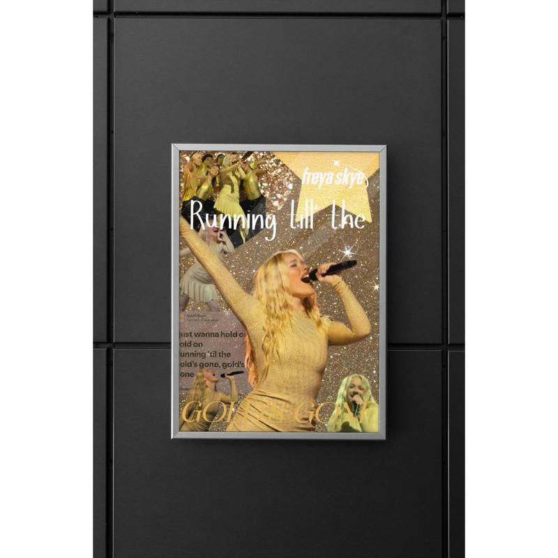 Freya Skye Golden Poster | Aesthetic Singer Wall Art | Pop Star Concert Print | Trendy Music Decor