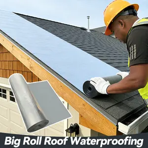 Big Roll Roof Waterproofing Sealant Tape 19.6IN x 32.8FT for Pipes Gutters & Small Roof Repairs 10+ Year Durability Peel & Stick High Temperature Resistant Heavy Duty
