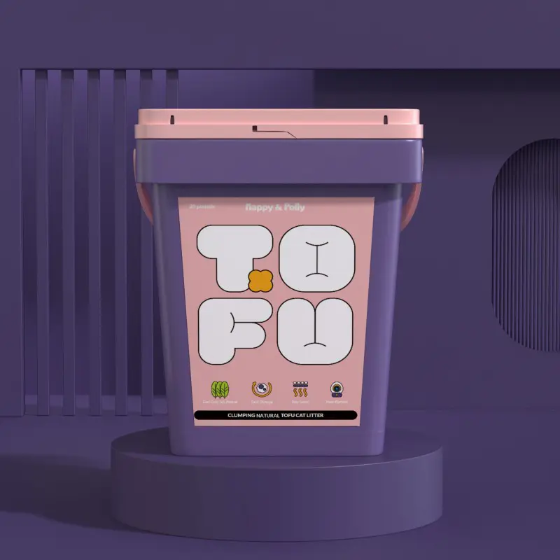 Happy & Polly Tofu Cat Litter-Quick Clumping, 100% Natural, Flushable, Dust-Free, Odor Control, Low tracking, Easy to Clean,kitten litter box, litter box enclosure,back to school