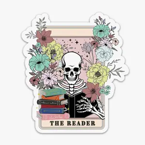Tarot Card The Reader Bookish Vinyl Sticker – Funny Reading Waterproof Decal for Kindle Laptop Water Bottle Phone Book Lover Gift P43