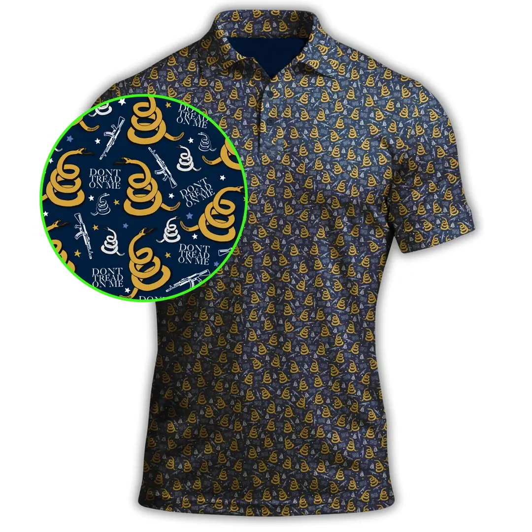 Don't Tread On Me Golf Polo Mens Polo Sizes S-5XL Gift for Him Casual Breathable, gameday polo, funny polo, golf polo Mens Polo, gift for him