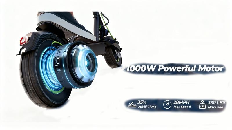 【Fall Freshness Sale】High-End School Electric Scooters, 10' Off Road Tires, 28MPH/21MPH Max Speed,1000W/750W Motor, 37/35 Miles Long Range, Foldable Commuter Electric Scooter with Dual Suspensions, Dual Braking& App Control