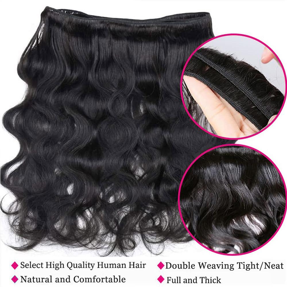 Human Hair Bundles Body Wave 3 Bundles Human Hair 1/3/4Pcs Unprocessed Brazilian Virgin Hair Bundles Quick Weave Hair Extension