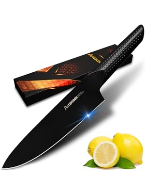 Astercook Chef Knife Durable High Carbon Stainless Steel with Anti-Rust Teflon Coating, Lifetime Warranty block Kitchen Utensils Cutting