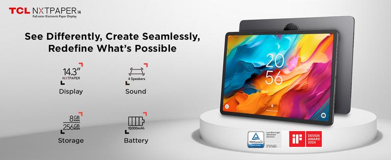 TCL Hera NXTPAPER Android 14 Tablet, 14.3" Paper-Like Display, Digital Drawing Pad & Notebook, 8GB+8GB RAM, 256GB Storage, 10000mAh Battery, Multi-Window Productivity, Eye-Comfort Anti-Glare Screen