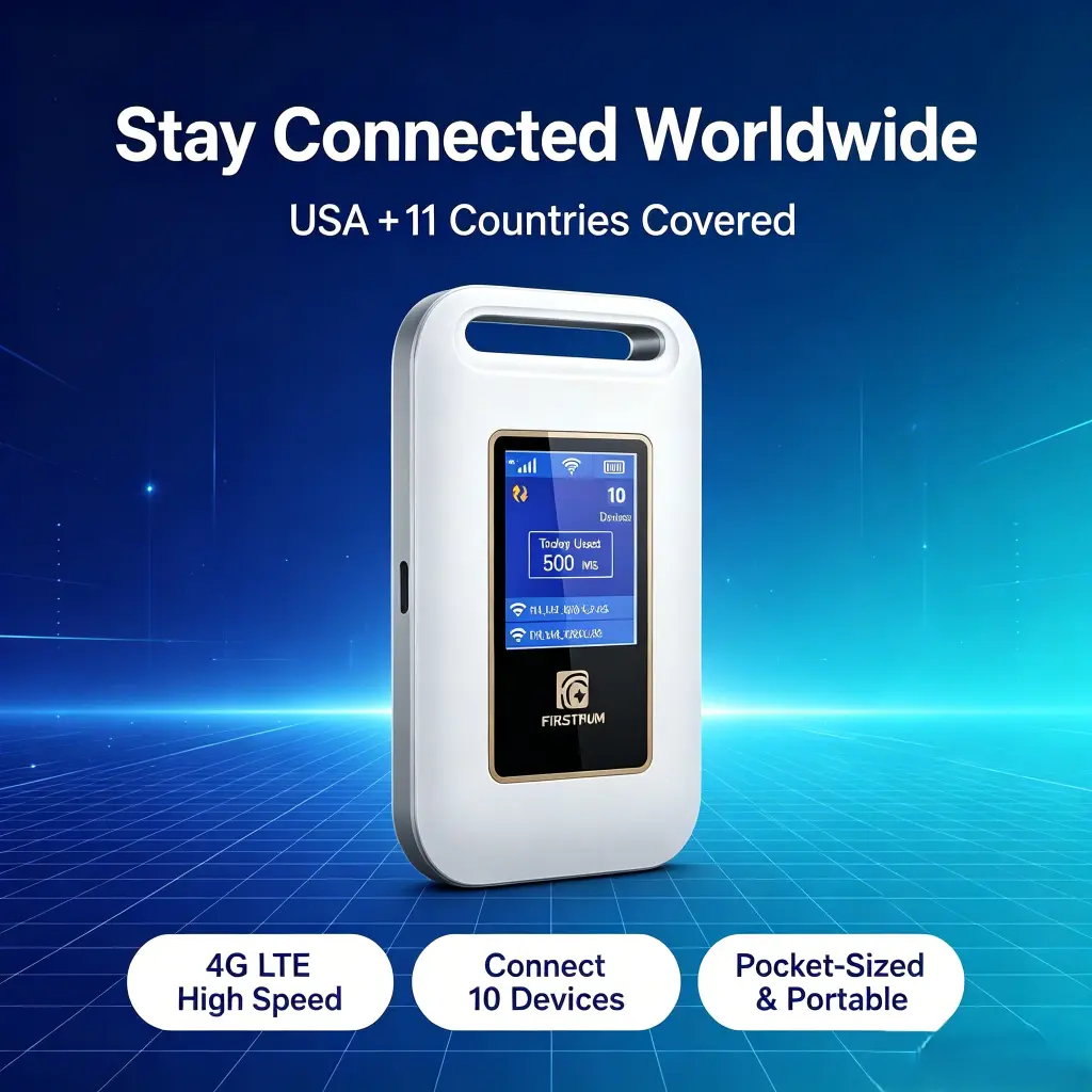 Portable WiFi Hotspot, 4G Wi-Fi Enabled Device with Built-In Cell Module for Connecting Multiple Devices