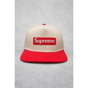 Supreme Box Logo SnapBack – Cream & Red Classic Fit
