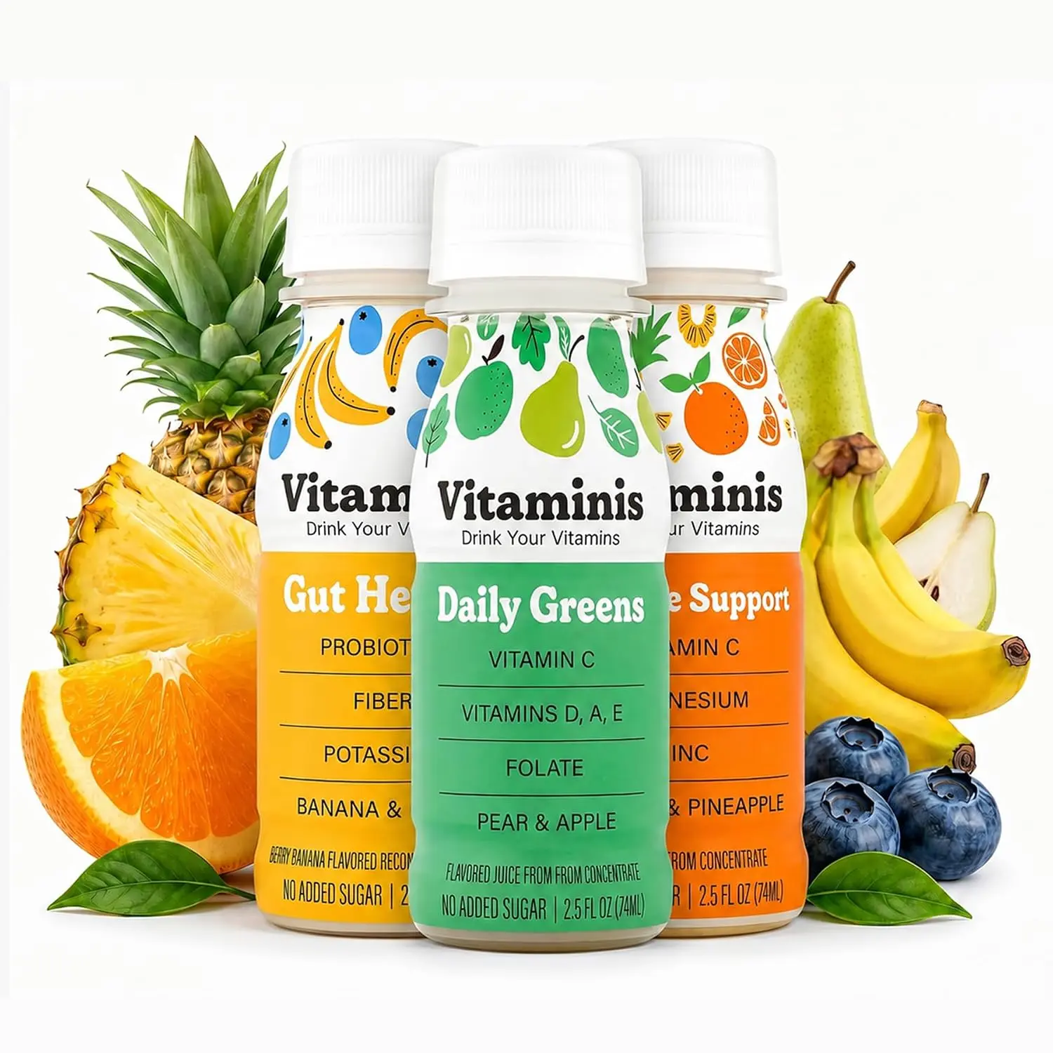 Vitaminis Functional Variety Pack | Real Fruit Juice Shots for Gut Health, Daily Greens & Immune Support | No Added Sugar | 6 Pack