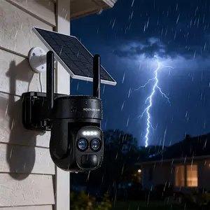 BEENOCAM Wifi Camera Outdoor 3MP Dual Lens Dual Screens Black Surveillance Camera Night Vision Human Detection Security Camera