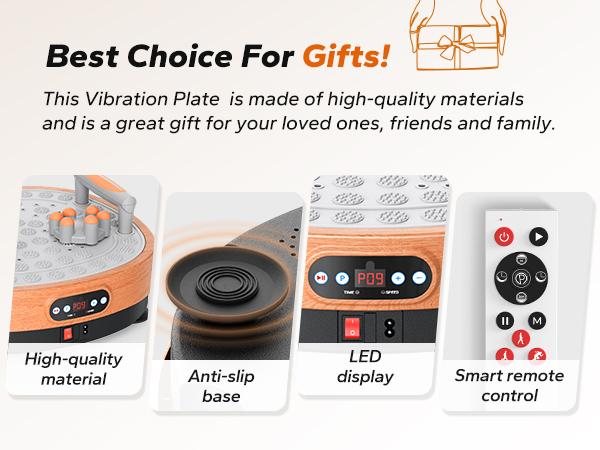 MERACH Round Model Vibration Plate Exercise Machine with massage, Lymphatic Drainage Machine, Whole Body Workout for Wellness and Fitness, dealsforyoudays