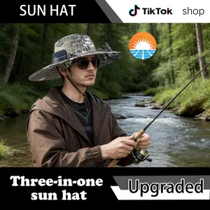 New outdoor wide-brimmed sun hat, with powerful solar fan that is strong, long-lasting and environmentally friendly. Suitable for both men and women. Multi-purpose outdoor fishing, camping, sports and work hat.