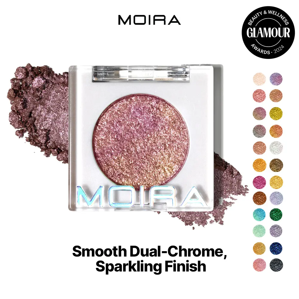 MOIRA | Chroma Light Eye Shadow (003, Kiss and Tell) | High-Pigment Foiled Finish, Creamy Blendable Microfine Shimmer, 100% Vegan