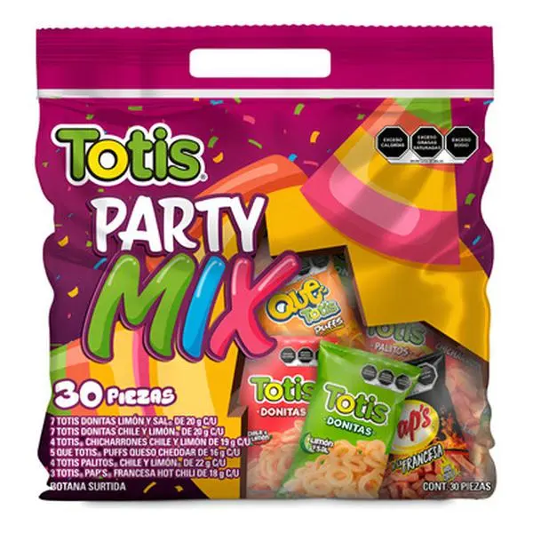 Totis Party Mix - Botana Surtida, Mix Snacks 30 pieces Bag