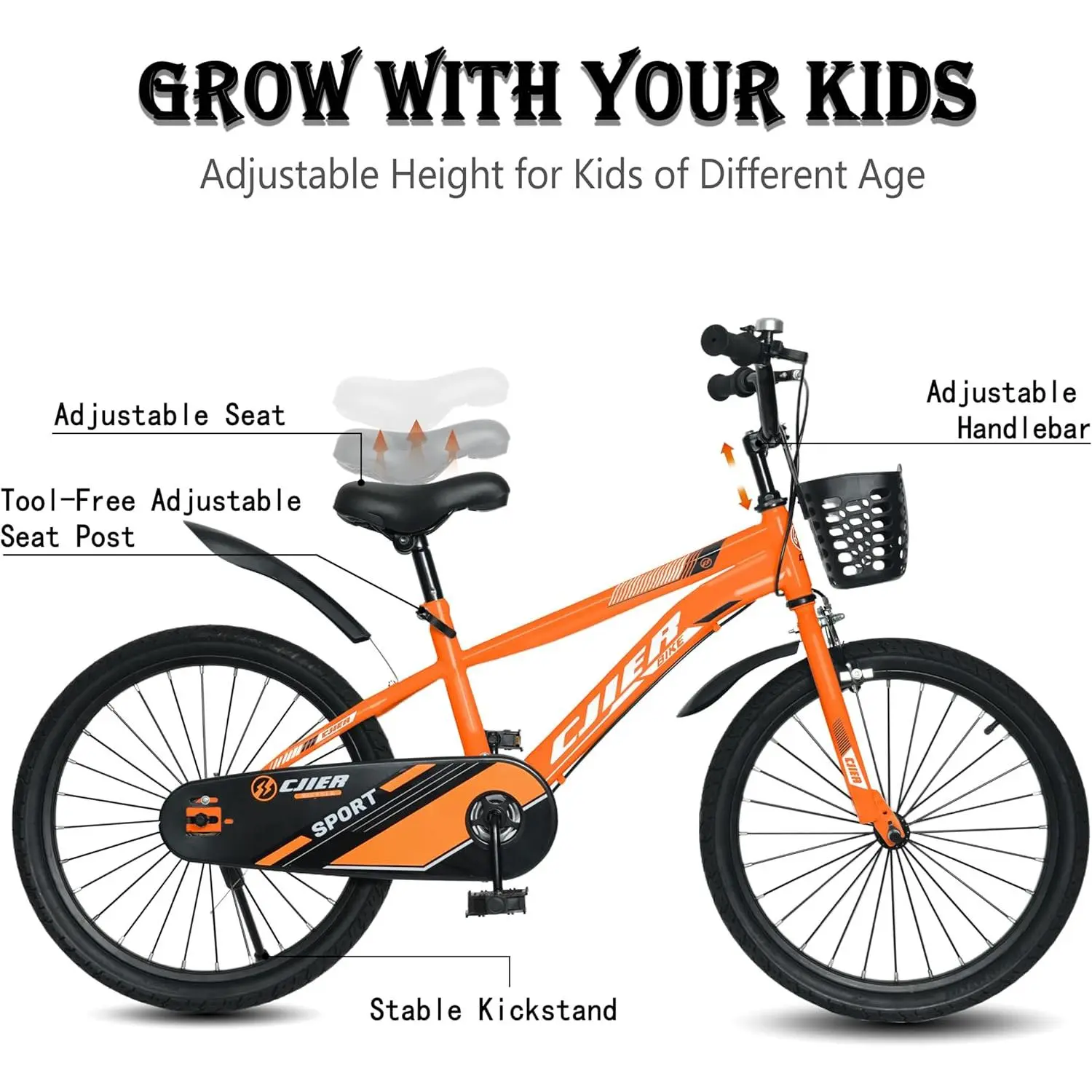 Kids Bike, 14 16 20 Inch Kids' Bicycles with Training Wheels/Kickstand for Boys and Girls Ages 3-12 Years, Sports Bicycle for Kids, Easy Assembly, Multiple Color Option