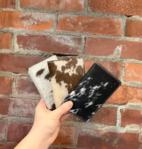 American Darling Hair-On Leather Card Holder with Slim Bifold Design