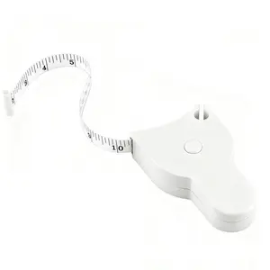 60 Inch Automatic Retractable Body Tape Measure Dual Scale for Fitness Waist Hip Bust Arms White