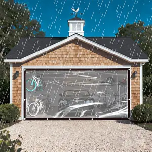 10 x 13ft Heavy-Duty Waterproof Clear Tarp with Grommets, Insect-Resistant,  Snowproof, Rainproof, Durable Transparent Rainproof Cover for Outdoor Garden, Patio, Chicken Coop, Greenhouse, Camping & Temporary Shelter, Burning Man