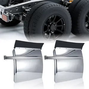 24" x 27" Quarter Fenders for Semi Truck, Stainless Steel/Polypropylene, Tube Bracket and Single Bolt Mounting Brackets Hardware Included, Right Left
